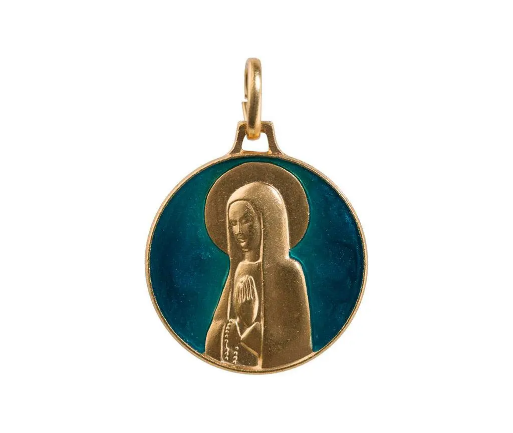 Virgen de los Pirineos latón dorado 18mm