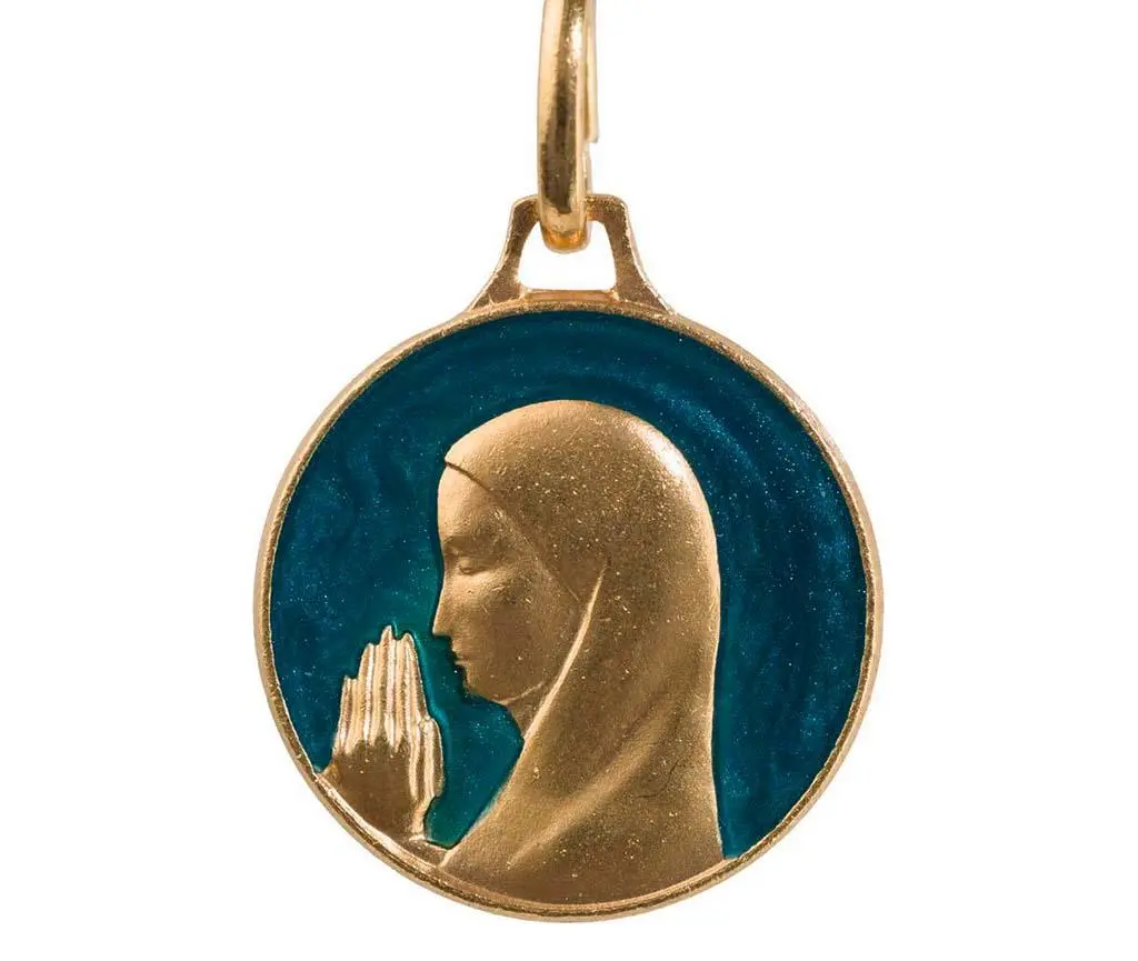 Virgen Orante latón dorado 14mm