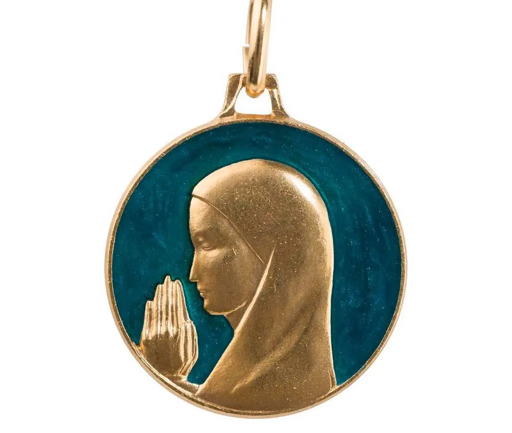 Virgen Orante latón dorado 18mm