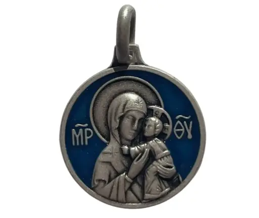 Virgen Eleousa latón plat 18mm