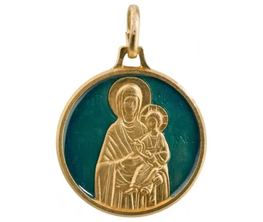 Virgen Bizantina latón dorada 18mm