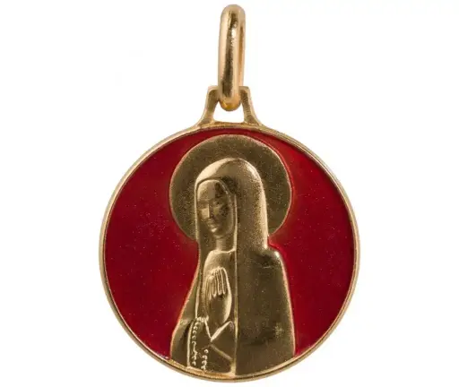 Virgen de los Pirineos baño oro 18mm