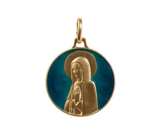 Virgen de los Pirineos latón dorado 18mm