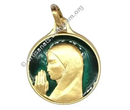 Virgen Orante latón dorado 14mm