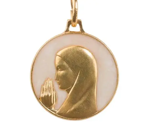 Virgen Orante latón dorado 18mm